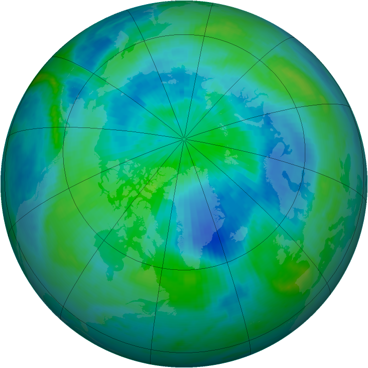 Arctic ozone map for 19 September 2000